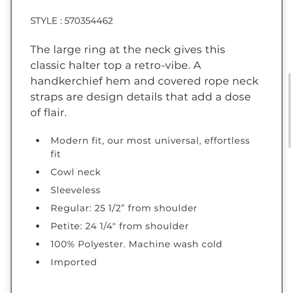 WHBM $99 Ring Detail Halter Top - Picture 5 of 6